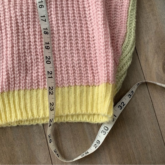 Princess Polly Naomi pastel color block chunky knit boxy cardigan size s/m - Picture 5 of 8